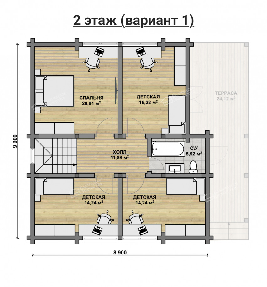 Дом из клееного бруса VZ-380   